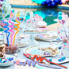 8 Magical Mermaid Drinking Straws for Kids' Parties