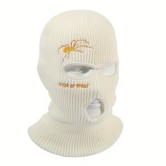 Spider Embroidery Balaclava Hat Ski Knitted Hat