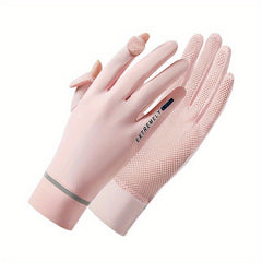 Breathable Sun Gloves Solid Color UV Protection Gloves