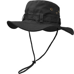 Foldable Bucket Hat Sun Hat Drawstring Boonie Hat Wide Brim Cap