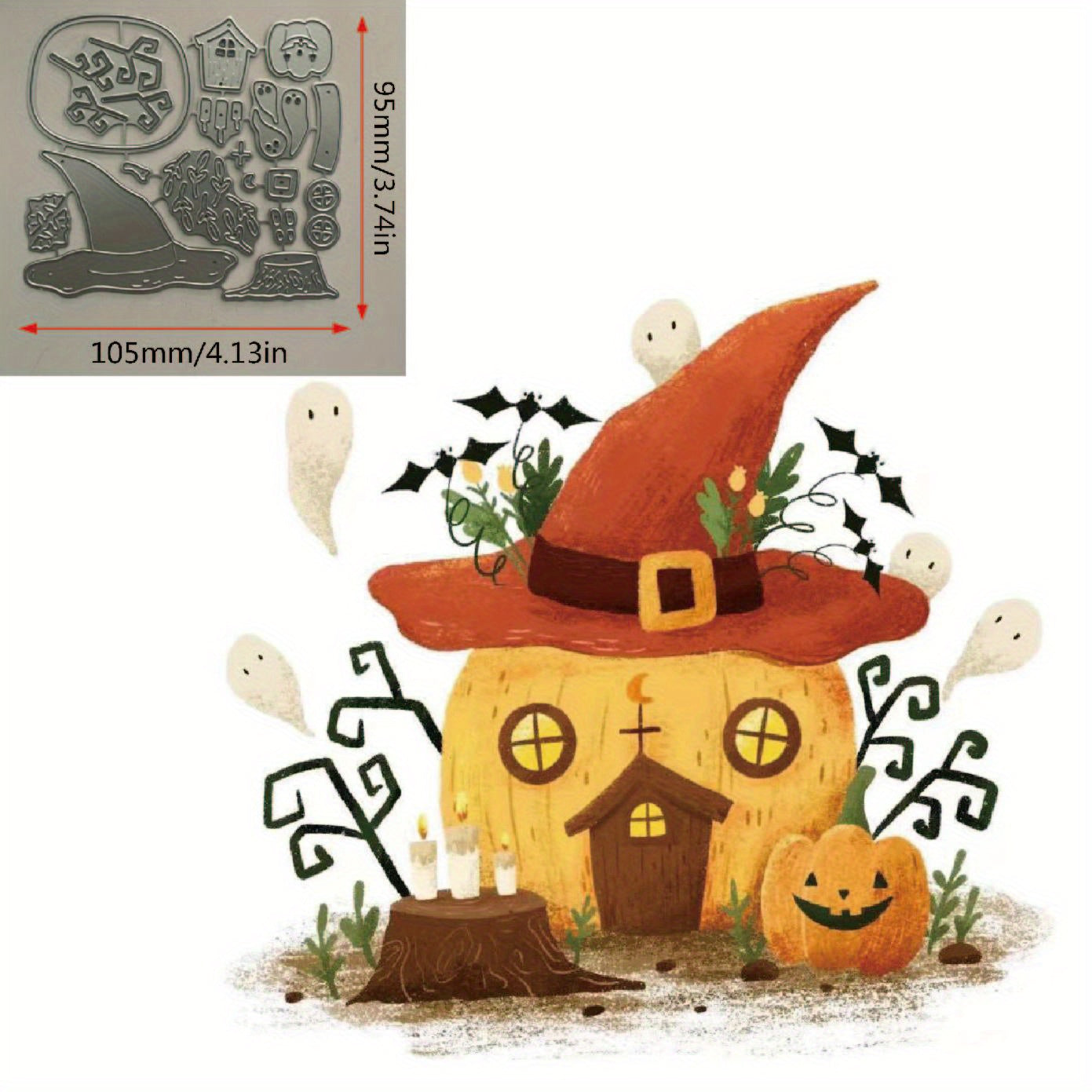 Halloween Pumpkin House Carriage Metal Cutting Die for DIY Scrapbooking