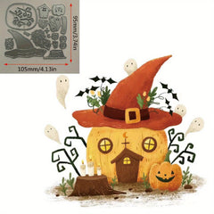 Halloween Pumpkin House Carriage Metal Cutting Die for DIY Scrapbooking