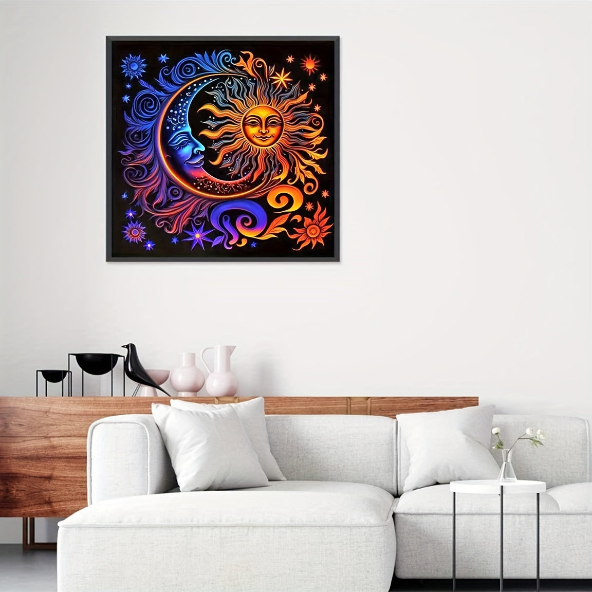 DIY Diamond Painting Sun And Moon Full Round Drilling Bag