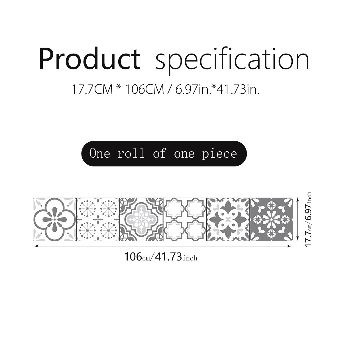 Moroccan Pattern Stair Sticker Self-adhesive Waterproof Wall Sticker
