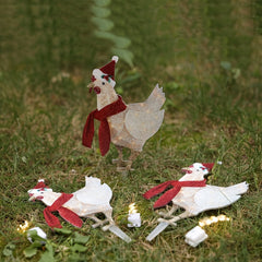 Light Up Chicken With Scarf Holiday Decoration Glowing Chicken