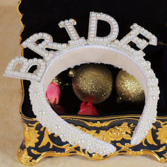Faux Pearl Headband Vintage Bride Jewelry Bridal Hair Accessories