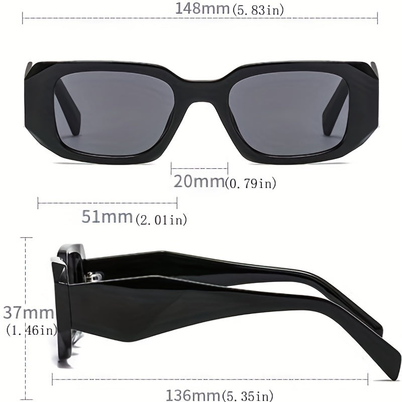 Rectangle Frame Sunglasses Gradient Lens UV400