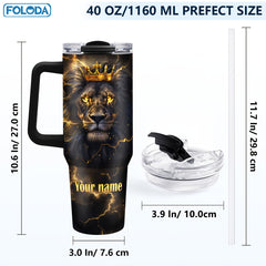 Personalized Lion Tumbler Mug for Son