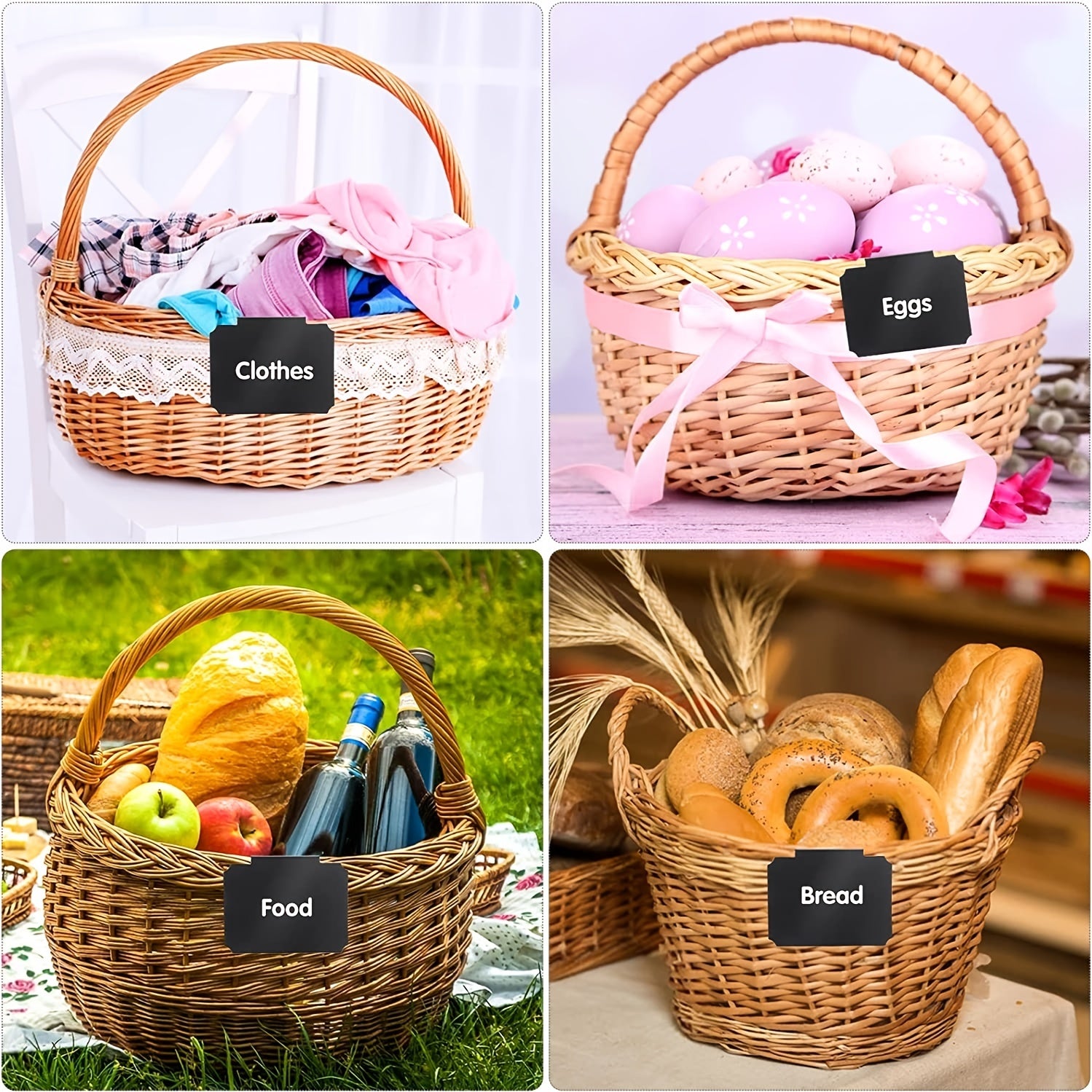 54-Piece Pantry & Storage Bin Labels Set with Chalk Markers