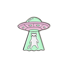 5pcs OPRPRYN Men'S Alien Space Brooch Pins - Creative Graffiti Style Badges