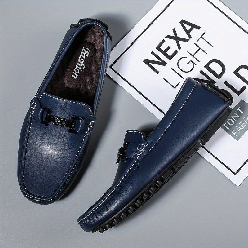 Men's Moc Toe Loafer Shoes Metallic Decor Slip On Shoes Spring Summer