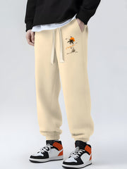 Coconut Tree Print Men's Sweatpants Casual Drawstring Jogger Pants