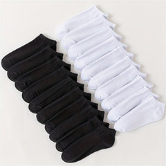 20 Pairs Solid Ankle Socks Comfy & Breathable Women's Stockings