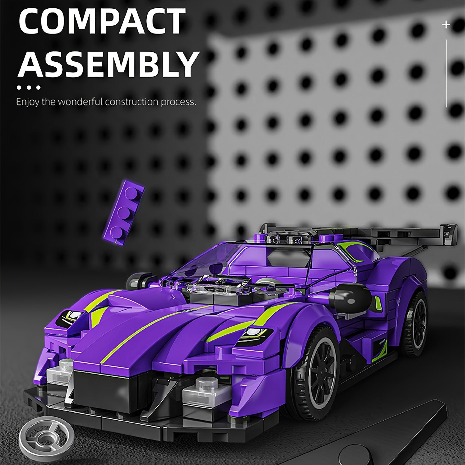 TYCOLE 316pcs Racing Car Model Set with Display Case Purple ABS Construction Toy
