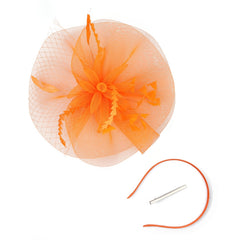 Polyester Fascinator Hat with Feather Detail for Women Party
