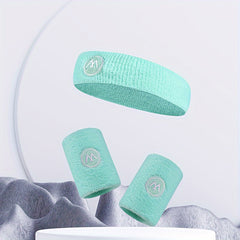 Breathable Sweat Absorbent Headband & Wristbands Set