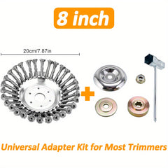 Universal Grass Trimmer Head Steel Wire Wheel Brush Disc Garden Trimmer Heads