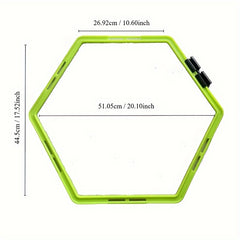Set of 10 Fluorescent Green Hexagon Agility Rings for Outdoor Sports Training