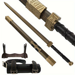 Wooden Katana Sword Samurai Sword With Belt And Stand For Anime Cosplay