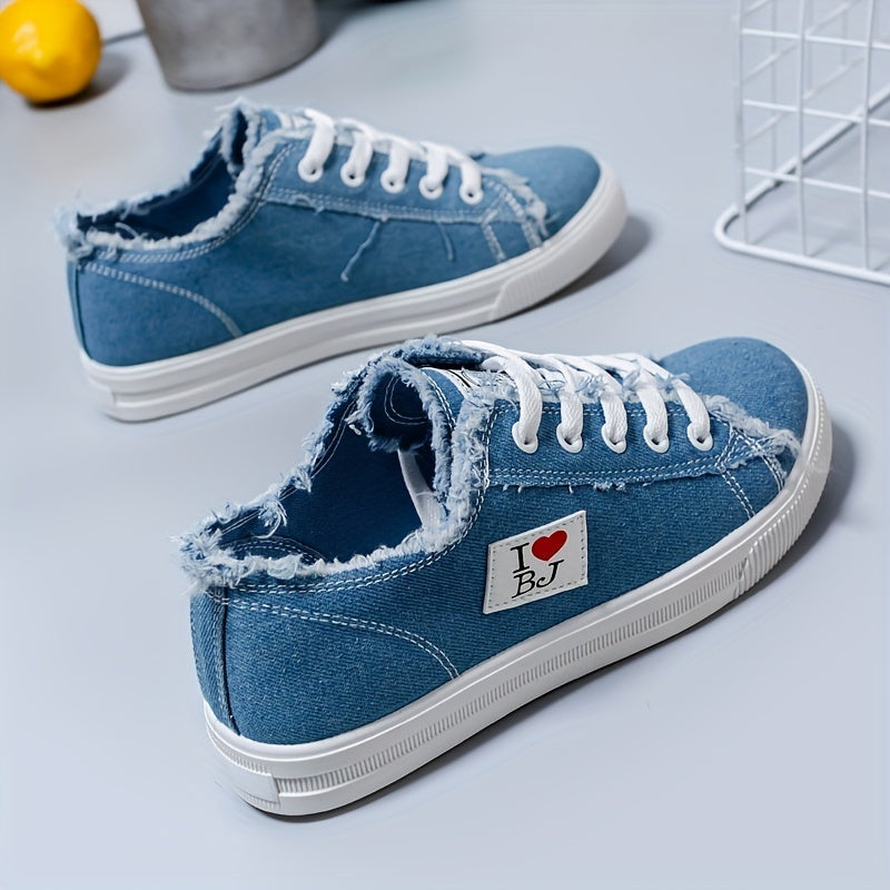 Women's Canvas Lace Up Walking Shoes Low Top Sneakers