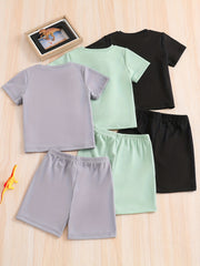 Boys Dinosaur Graphic Print T-shirt & Shorts Set