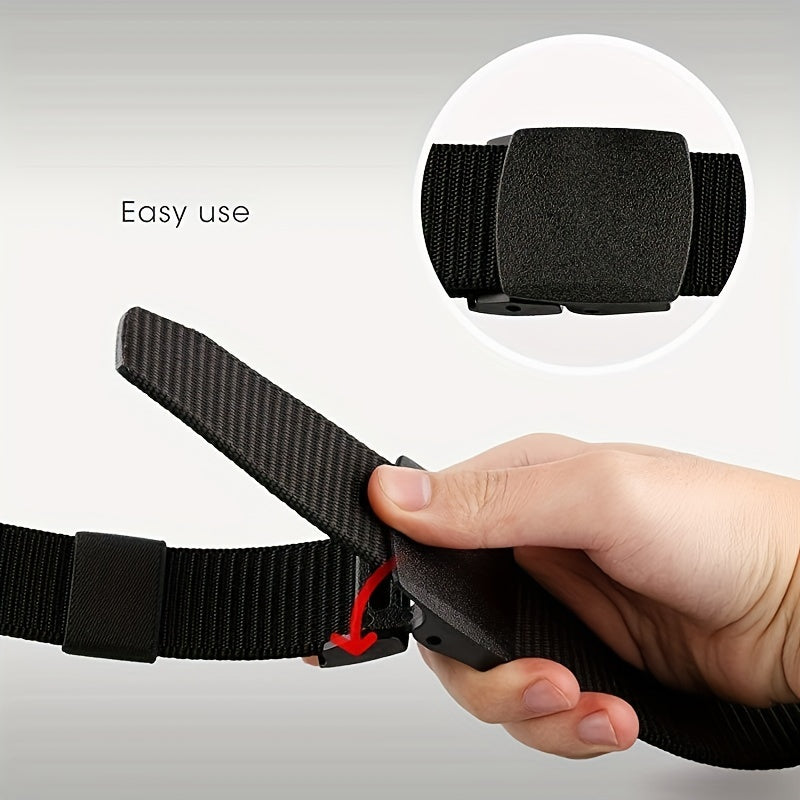 Men's Buckle Belt with Hidden Pocket Training Pants