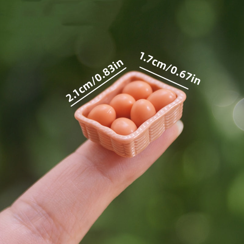 1:12 Scale Dollhouse Resin Egg Set, DIY Kitchen Accessories