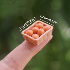 1:12 Scale Dollhouse Resin Egg Set, DIY Kitchen Accessories