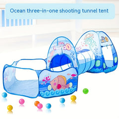 Kids Ocean 3-In-1 Tent Game House Indoor Baby Foldable Toy House
