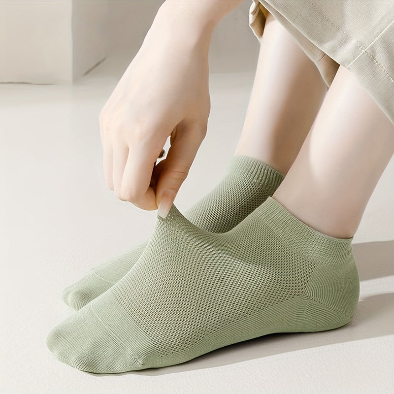 5 Pairs Breathable Hollow Out Ankle Socks Women's Stockings