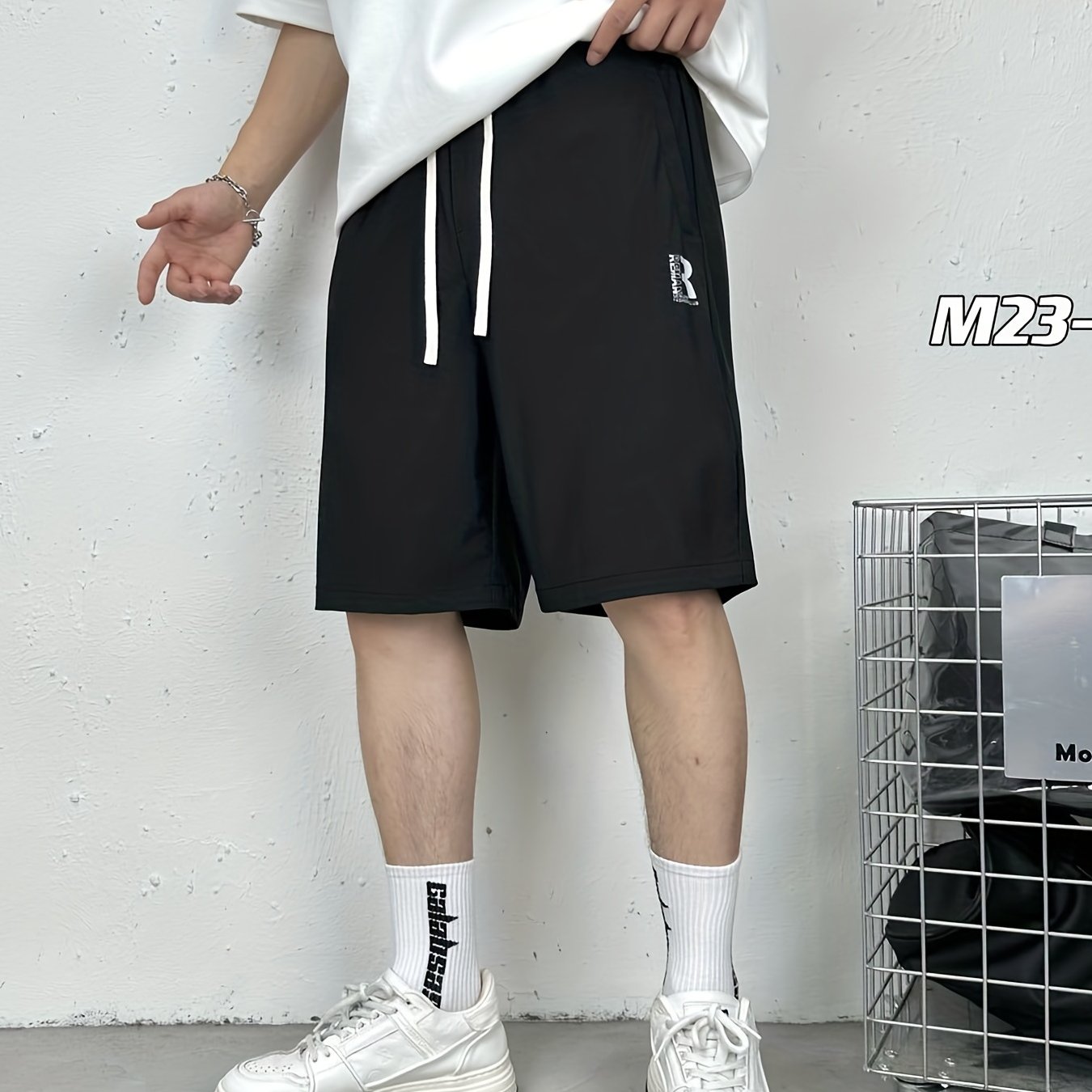 Men's Letter Print Comfy Nylon Shorts - Summer Basketball Fitness