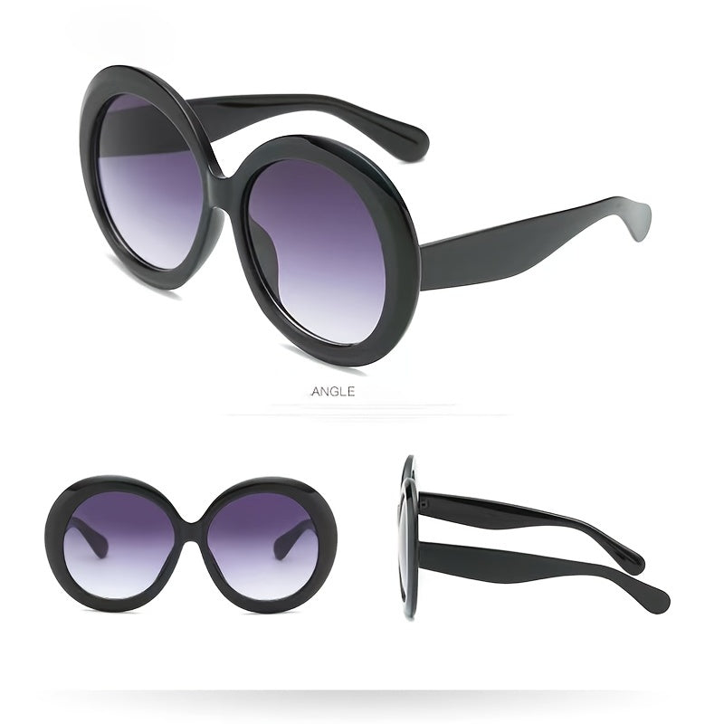 Oversize Oval Sunglasses Thick Frame UV Protection