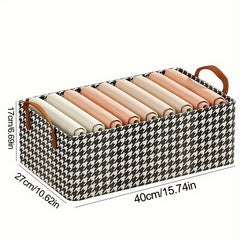 Houndstooth Storage Basket Large Capacity Box for Clothes Books Toys Blankets