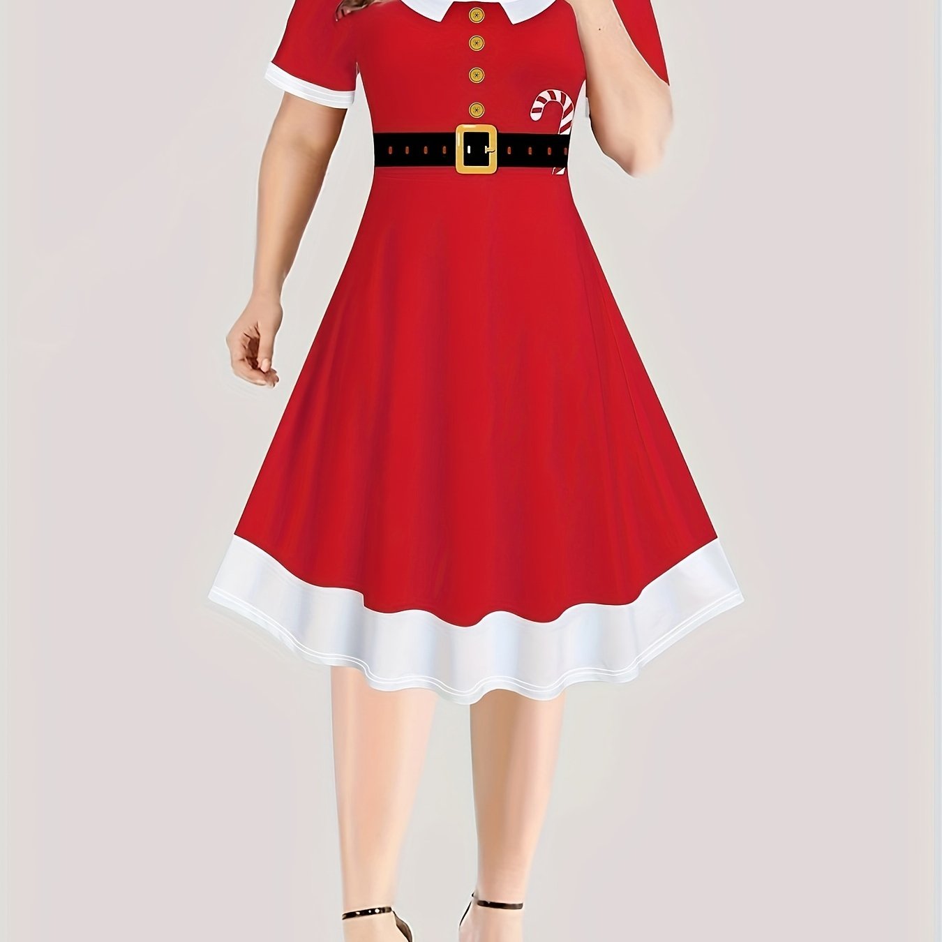 Women's Plus Size Christmas Print A-Line Dress