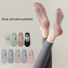 Yoga Socks With Grips Non Slip Pilates Barre Ballet Toeless Barefoot Socks