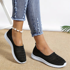 Women's Breathable Casual Summer Sneakers Low Top Slip On Mesh Shoes