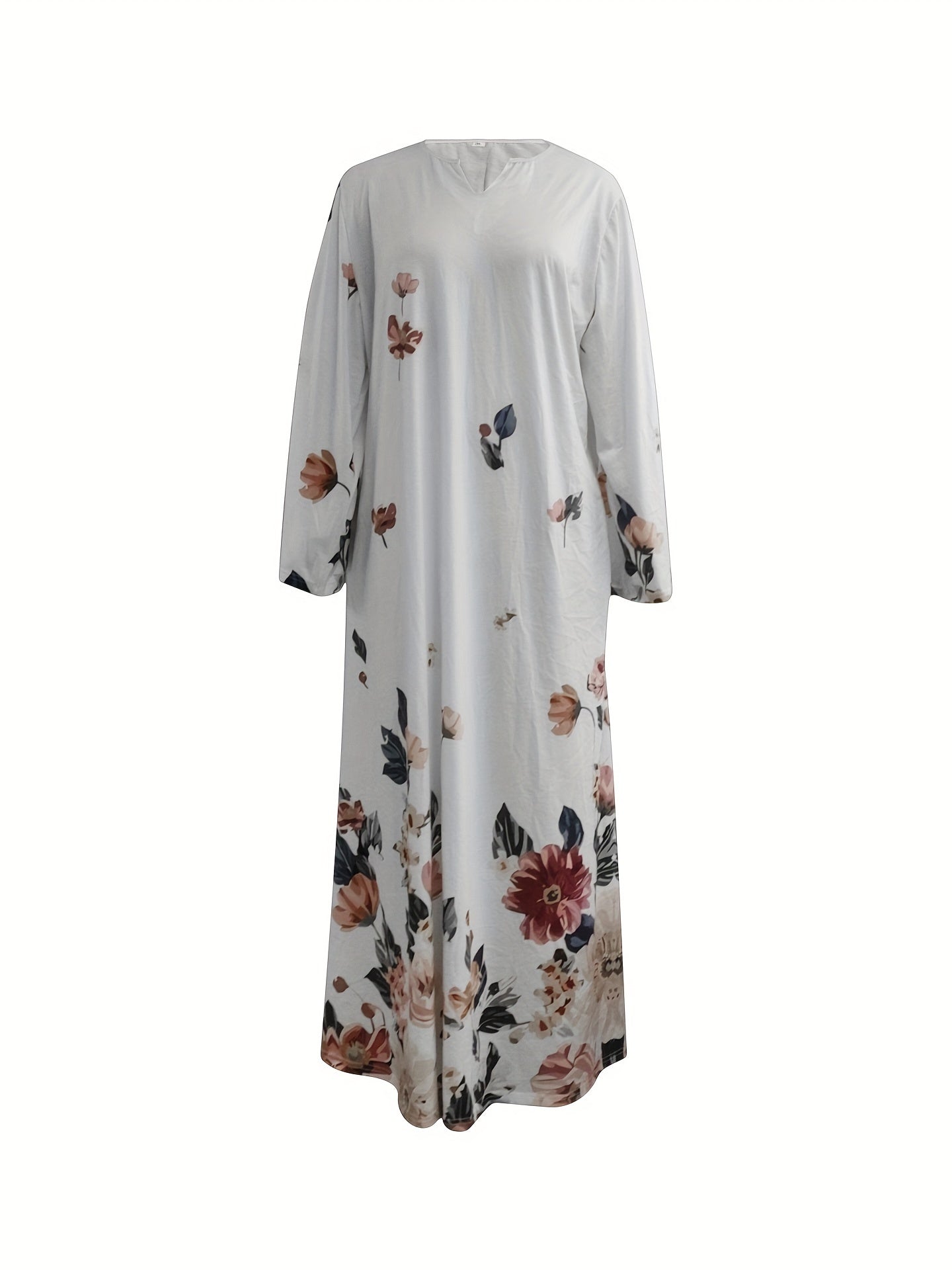 Women's Floral Print Maxi Dress with Pockets