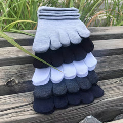 Breathable Moisture Wicking Five Finger Socks Comfortable Solid Short Socks