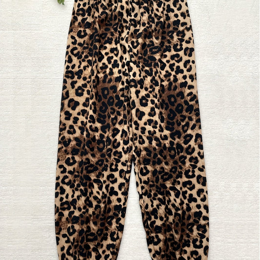 Leopard Print Harem Pants for Women