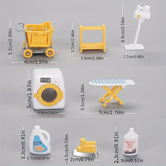 Mini Washing Machine Toy Set for Doll House DIY Model
