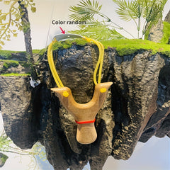 High Precision Wooden Slingshot Toy with Rubber Band