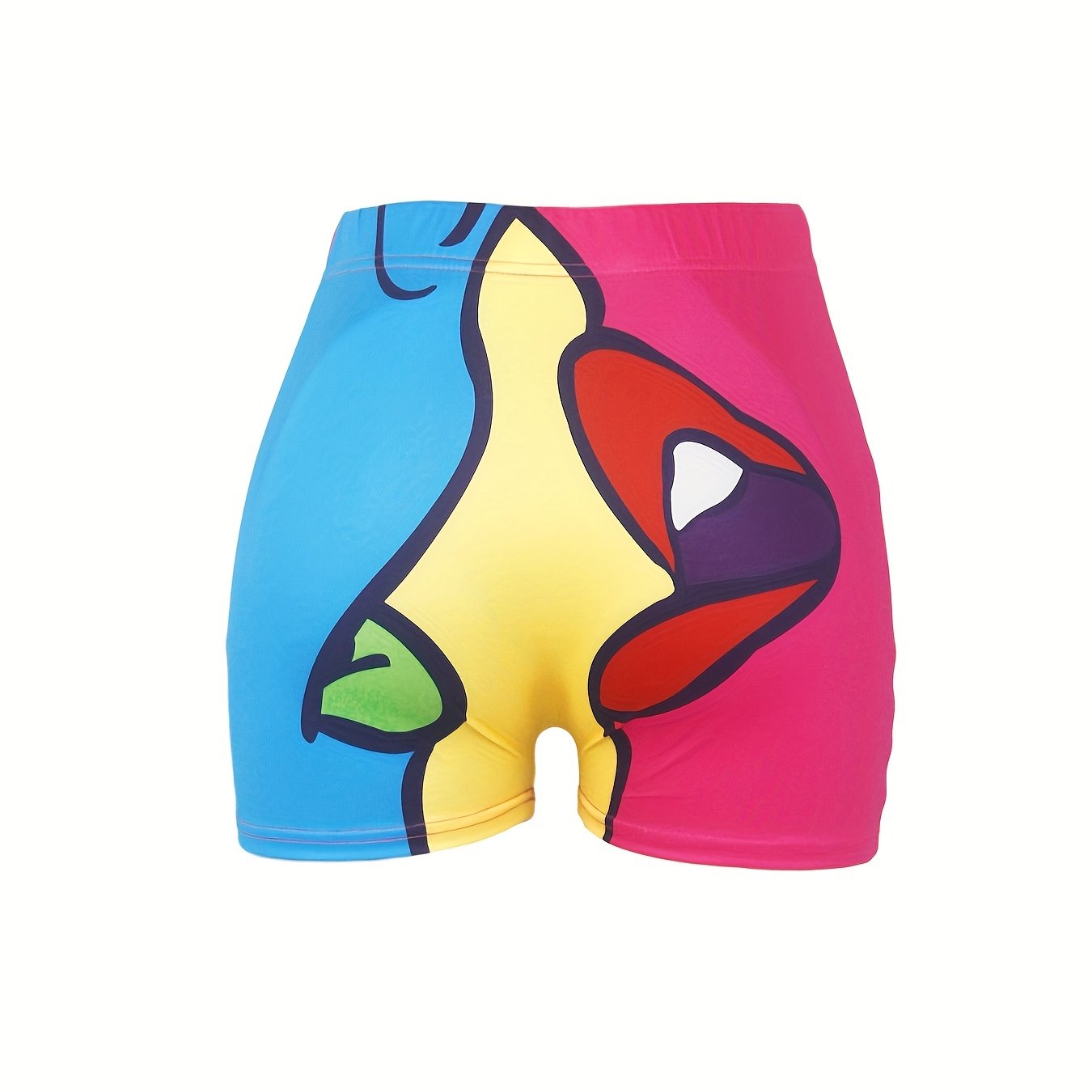 Cartoon Print Skinny Shorts Yoga Casual Summer Shorts Women's Clothing