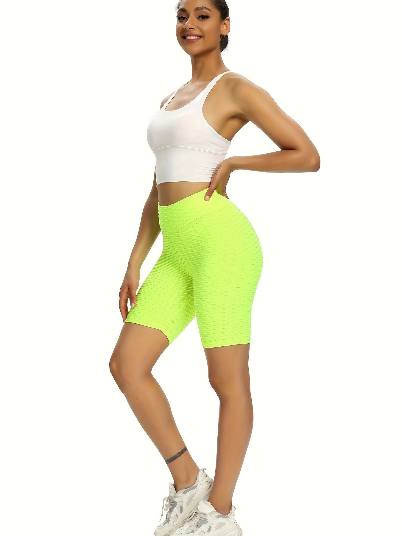 Honeycomb Yoga Sports Shorts High Stretch Fitness Running Shorts