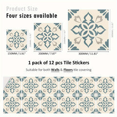 12pcs Nordic Style Floor Stickers Waterproof Home Decoration Tile Stickers