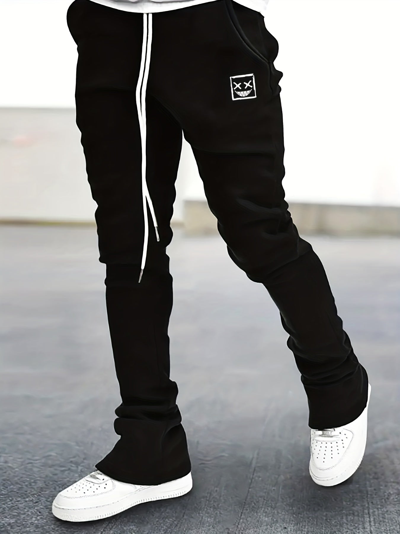 Cartoon Smiling Face Print Men s Lo...