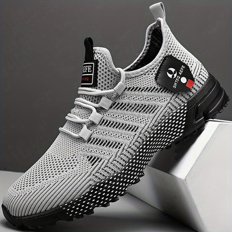 Men's Mesh Striped Basketball Shoes High Top Casual Sports Shoes
