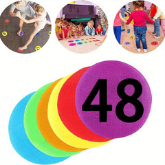 48pcs Classroom Sitting Carpet Dots 1-48 6 Colors for Teacher Supplies Preschool
