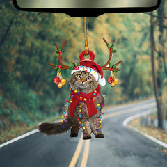 Maine Coon Cat Christmas Hat Reindeer Mirror Accessory