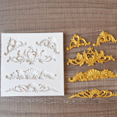 Baroque Scroll Chocolate Mold for Cake Decorating DIY Baking Kitchen Gadgets