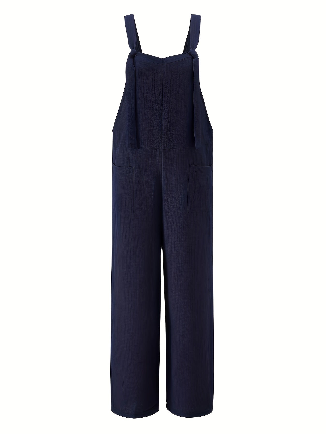Solid Wide Leg Overall Jumpsuit Women's Clothing
